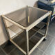 Vintage sofa end smoked glass and gold gold gold Belgo chrome