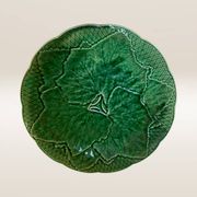 Set of 5 dessert plates in barbotine, vine leaf model Gien