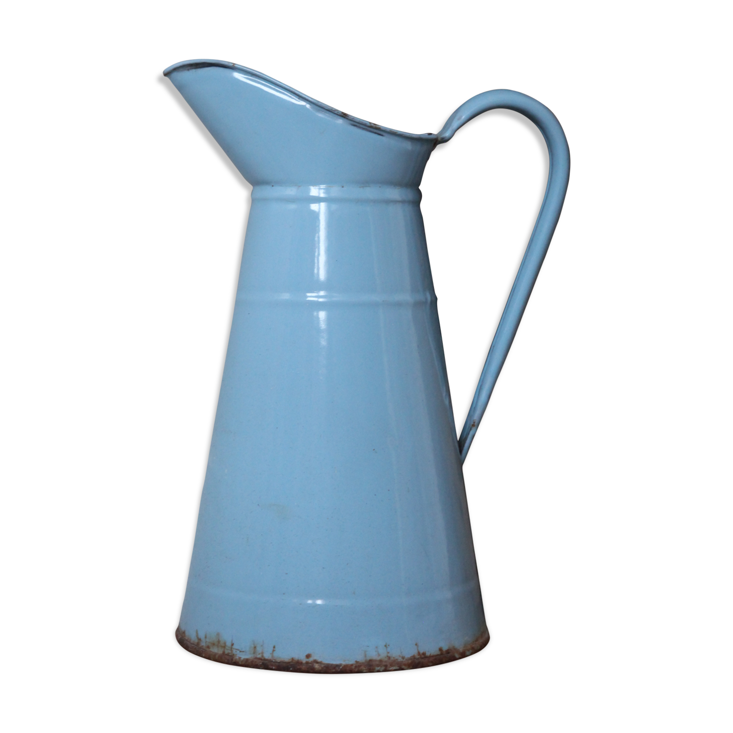 Enamelled metal jug