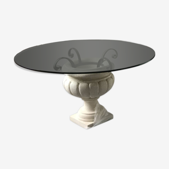 Stone and glass table