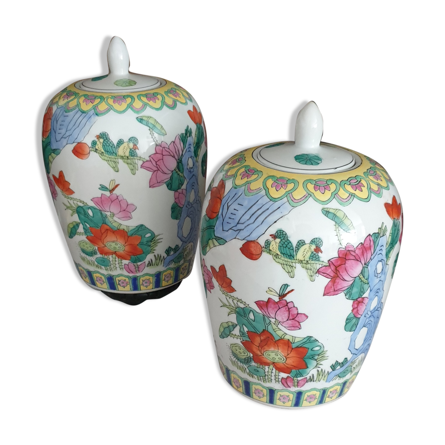 Old ginger pot chinese potiche in ceramic h.25cm