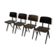 Lot de 4 chaises d’école vintage Galvanitas S16 Pays-Bas