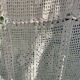Plaid, dessus de lit couverture au crochet, blanc casse fait main, en coton vintage