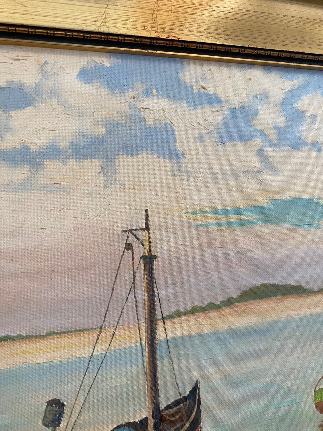 Marine painting, the 5 boats
