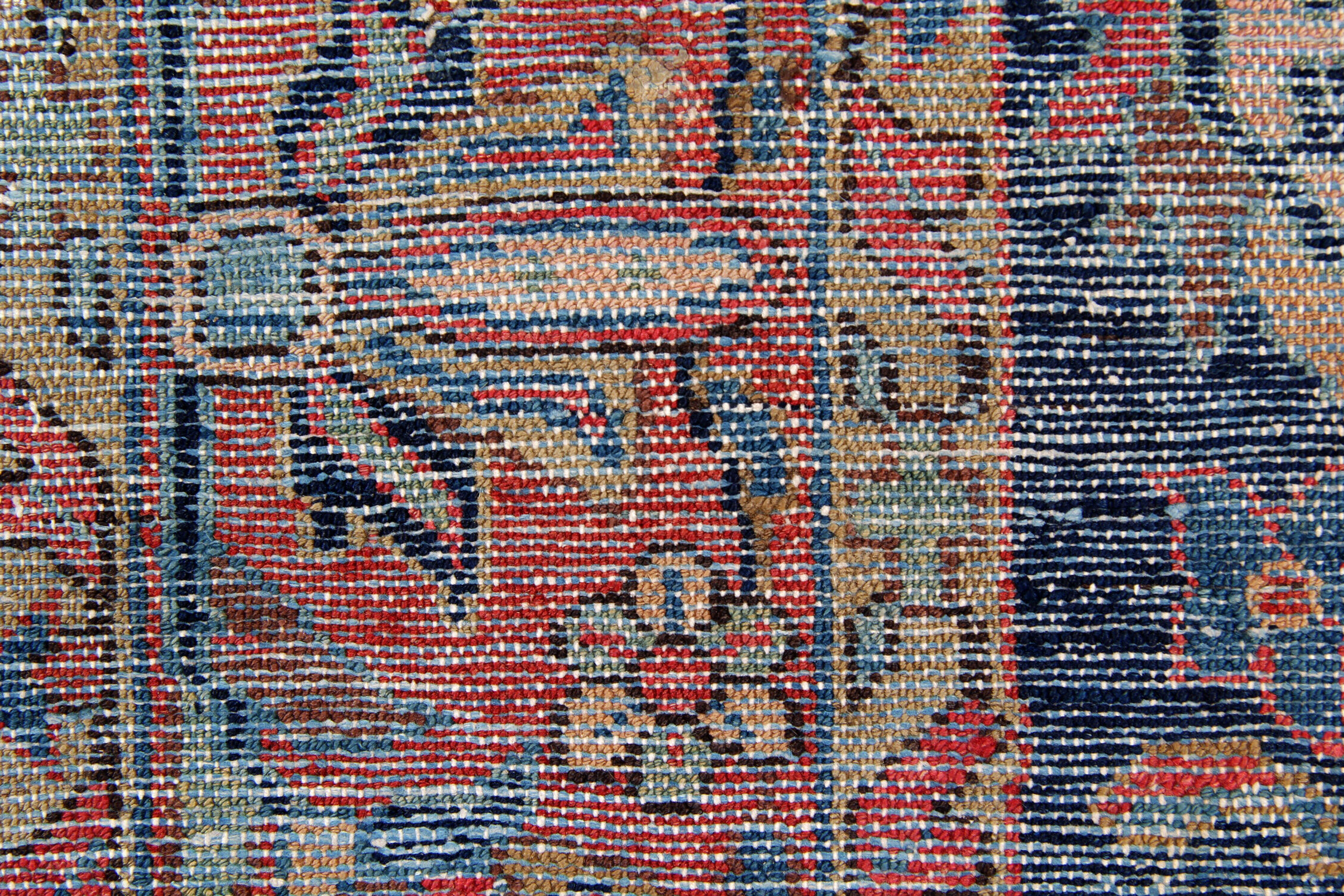 Blue Wool Persian Carpet Handwoven Wool Farahan Area Rug- 138x198cm