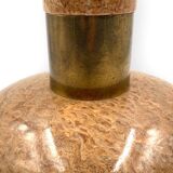 Hollywood regency pink granite and brass table lamp base, Italy 1970 ca.