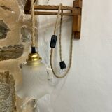 Two portable lamps with wall mount.