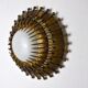 Midcentury brutalist sun wall lamp, metal and gold leaf, Italy