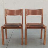 Elm and leather chairs, 80
