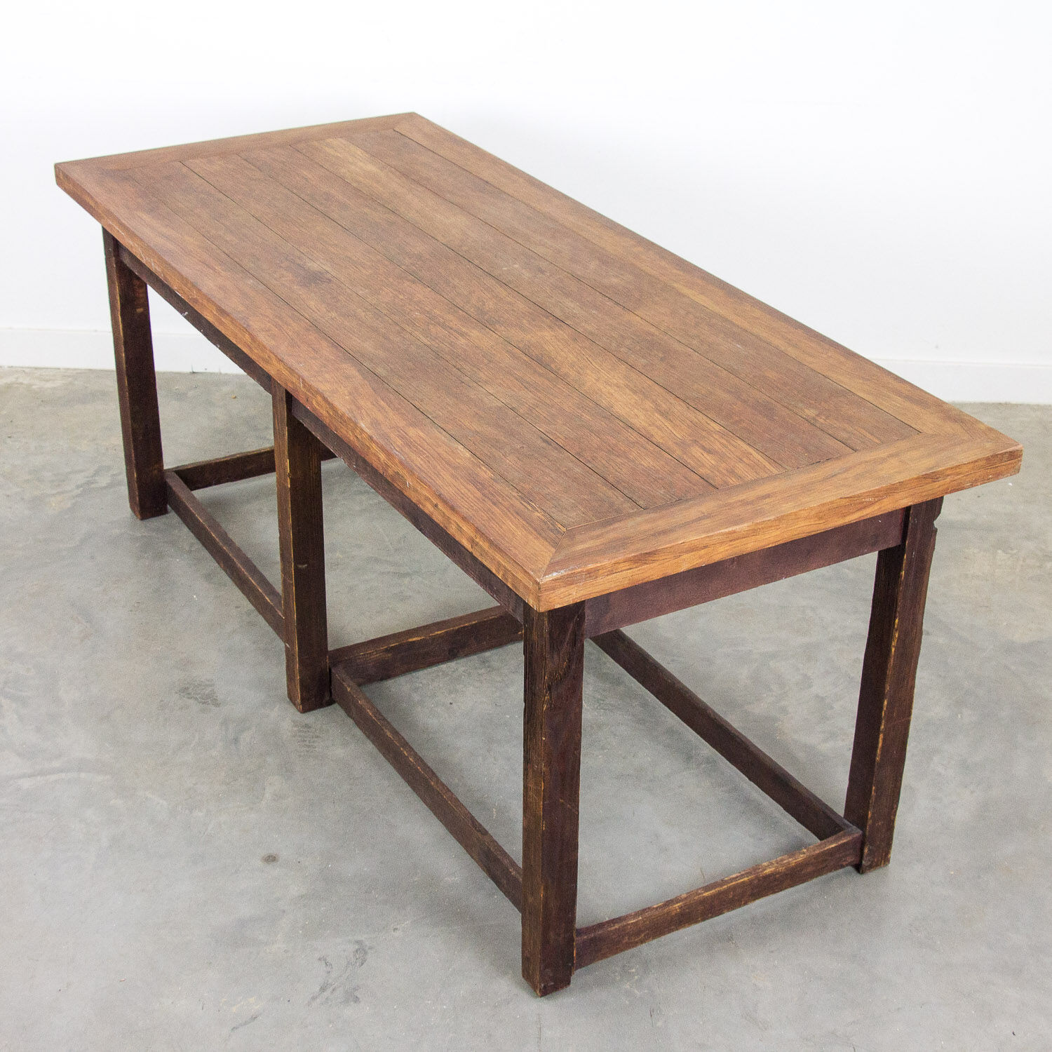 Vintage wooden table factory desk
