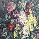 Oil on canvas flowers
