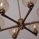 Angelo Brotto gold-plated brass chandelier with 6 globes, Italy 1960s