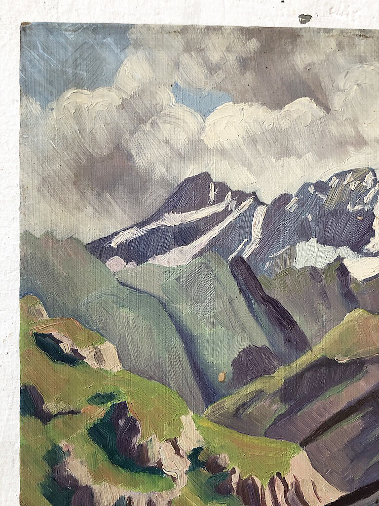 Oil painting landscape mountain 1938