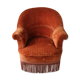 Fauteuil crapaud en velours orangé
