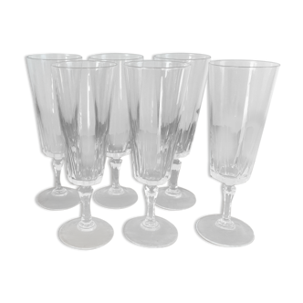 Champagne flutes Cristal d'Arques model "Versailles"