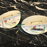 Pair of Regency wall lamps by GS, Demi-lunes, Germany, 1970