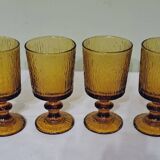 Vintage Codec Una Amber Stemmed Glasses