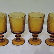 Vintage Codec Una Amber Stemmed Glasses