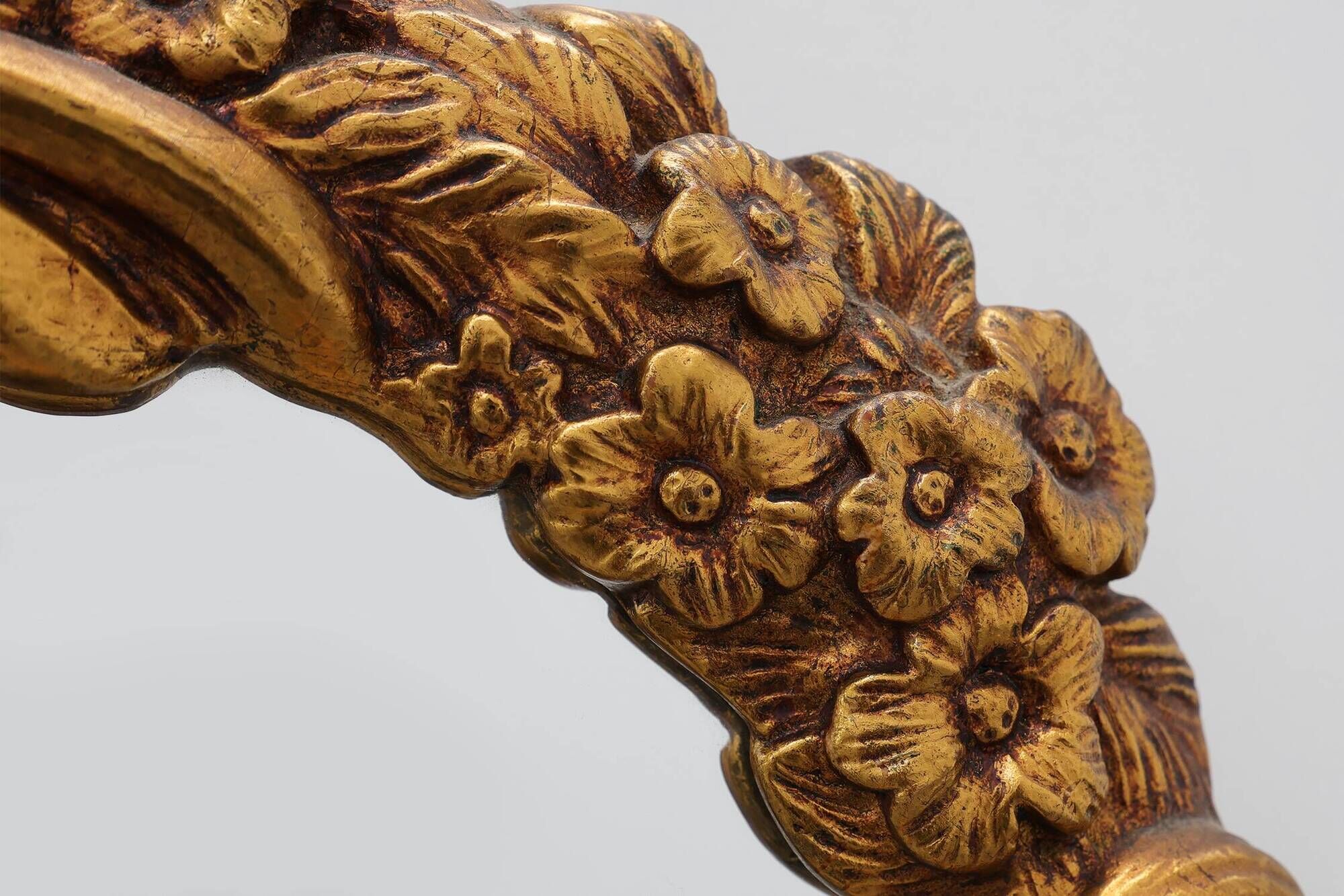 Rococo Style Gilt Mirror with Floral Garlands, Italy, 20th Century