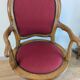 Oak and fabric captain's chair - swivel, antique studded finish