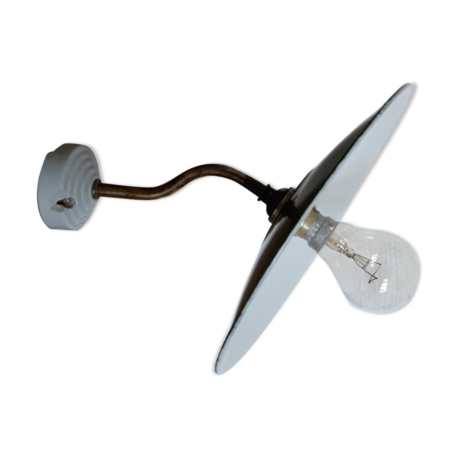 Wall  lamp, gooseneck, enamelled sheet