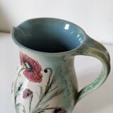 Stoneware pitcher with poppy decoration – Laurence Petit – Atelier de Prusly