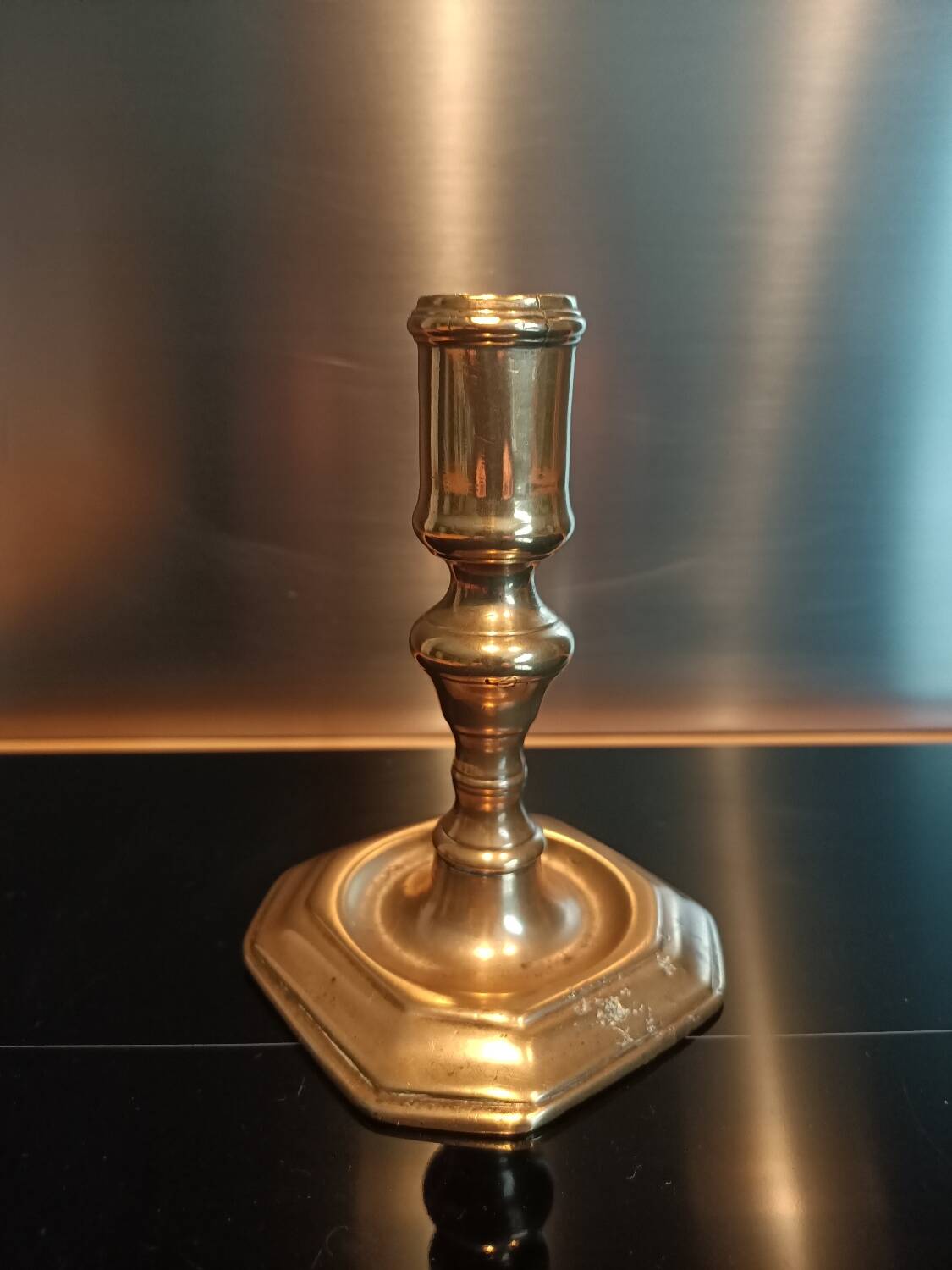 18th century bronze candle holder