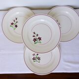 Set of 4 vintage porcelain dinner plates from the Salins factory