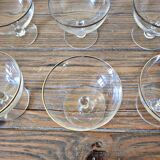 Vintage crystal ice cream cups with silver rim