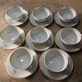 8 coffee, tea or chocolate cups & saucers Ferdinand Deshoulières