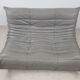 Canapé Togo 2 places cuir gris souris de Michel Ducaroy pour Ligne Roset