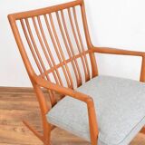 Fauteuil à bascule en chêne ML33 de Hans J. Wegner pour A/S Mikael Laursen, années 1950