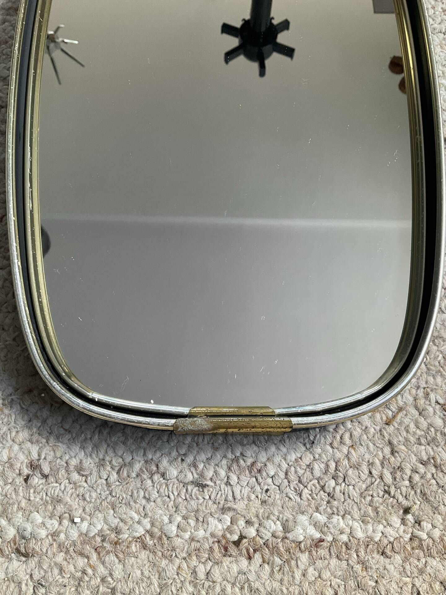 Miroir rétroviseur forme libre des années 60-70