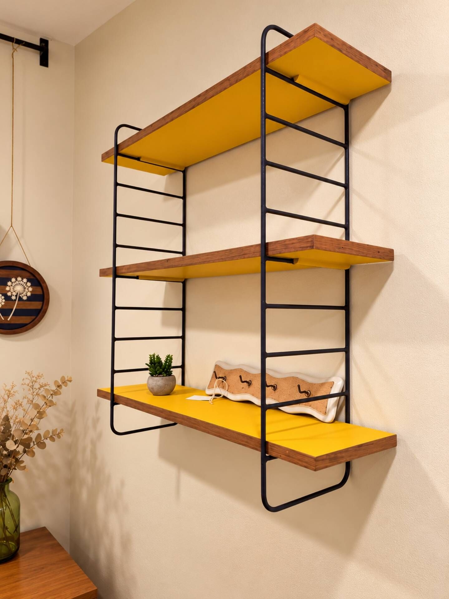 Modular vintage wall shelf, String style, 1960s-70s
