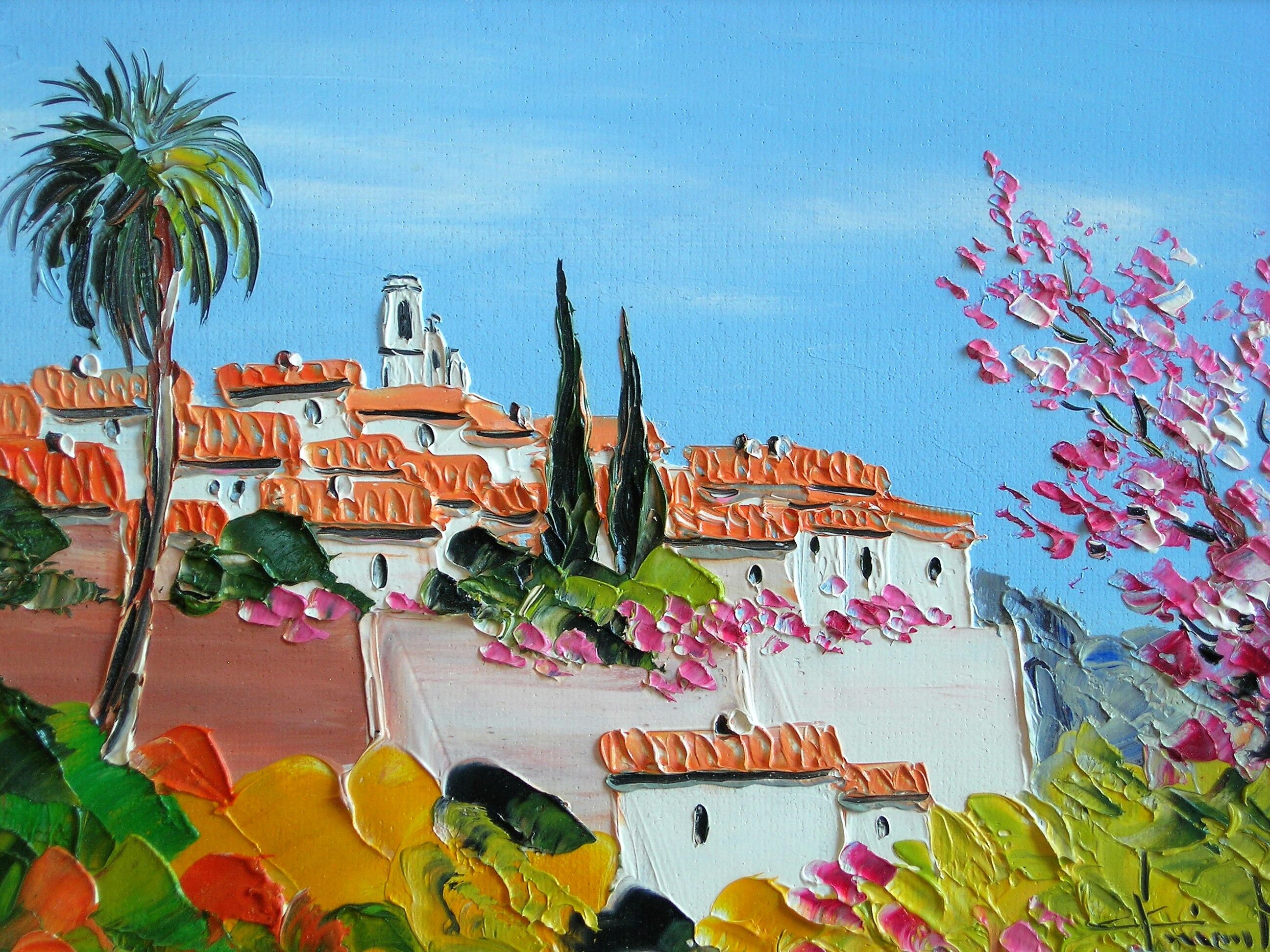 Mediterranean Landscape Oil on canvas (XXth)