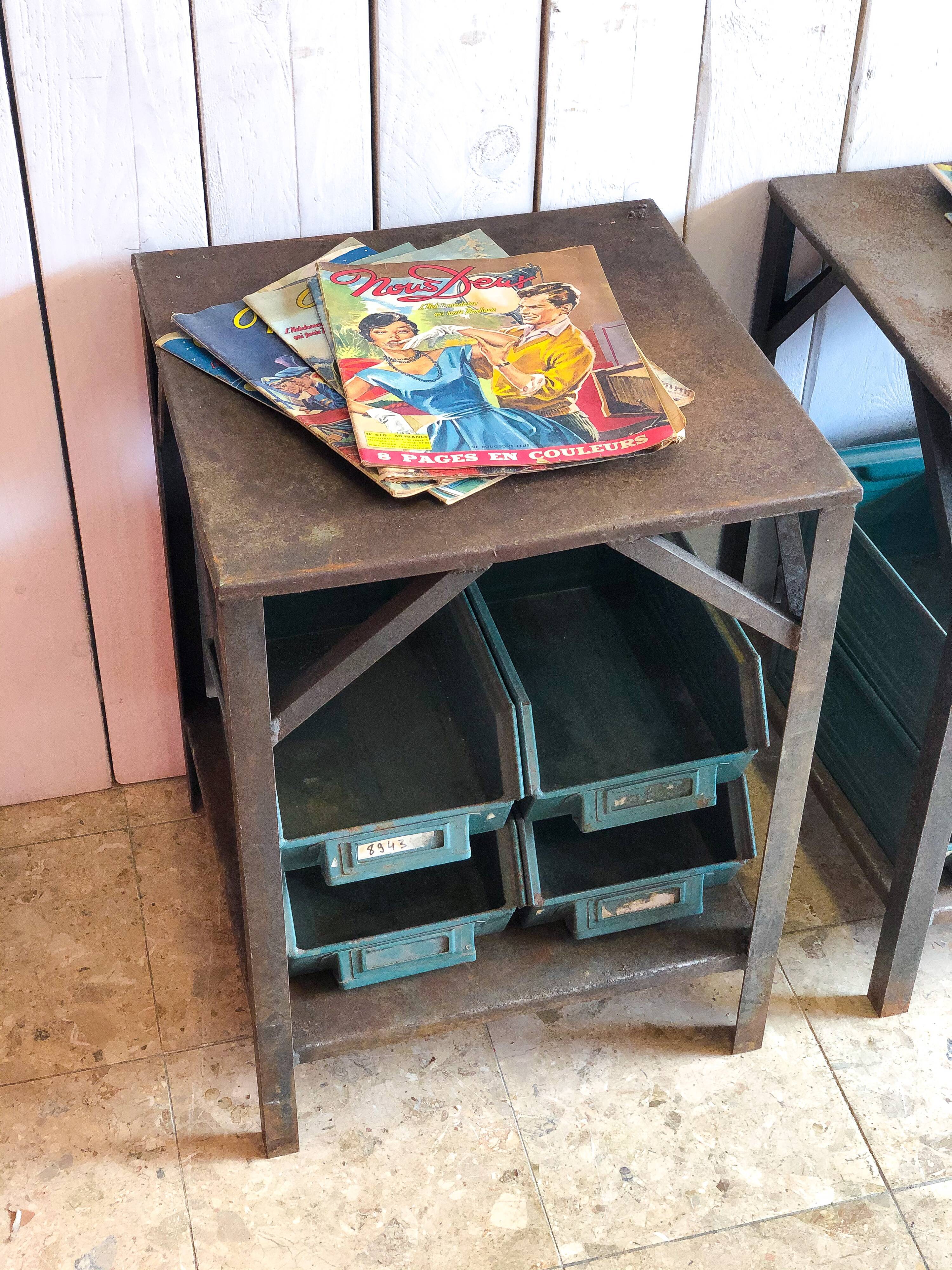 Pair of industrial bedside tables