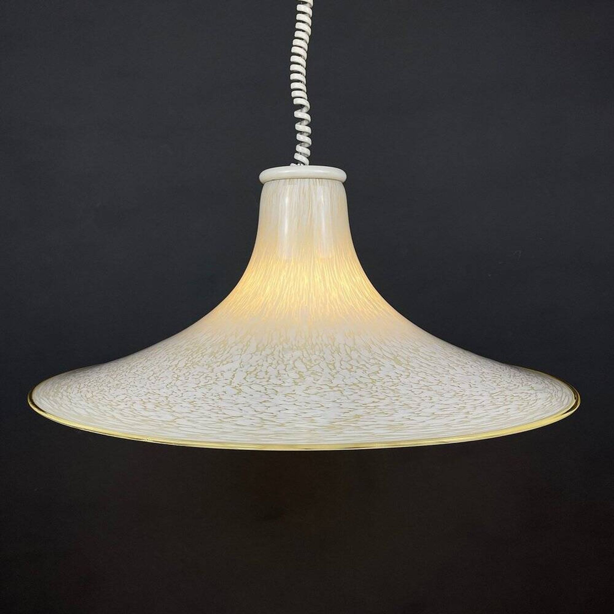 Beige Murano Glass Pendant Light from the Mid-Century, Italy, 1970s
