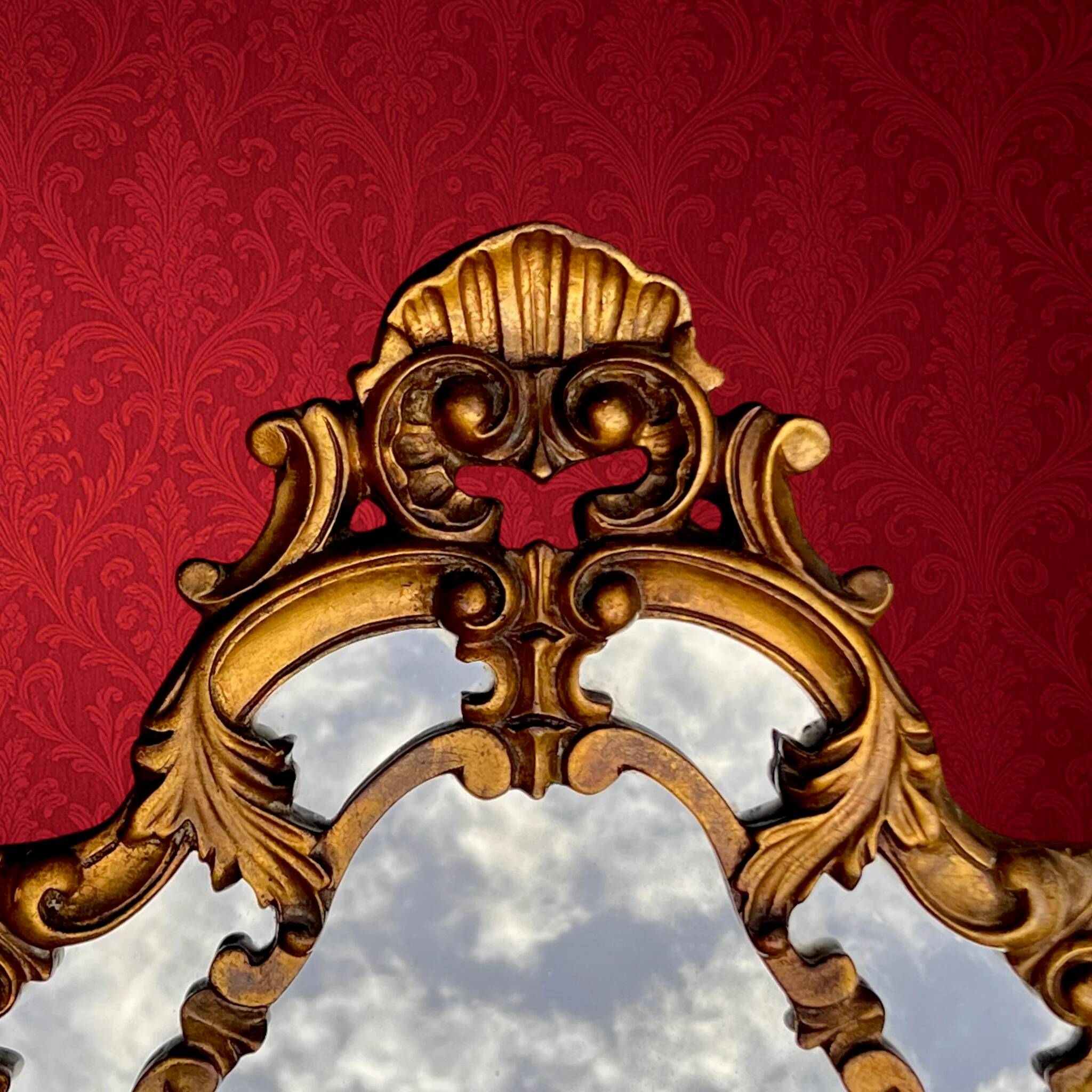 Golden wall mirror with a rococo Louis XV style – 1950s-60s