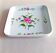 Small square dish Empty pocket Bavarian porcelain BAUSCHER Bavaria Floral decoration