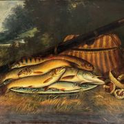 Still life with fish signed HL Rolfe