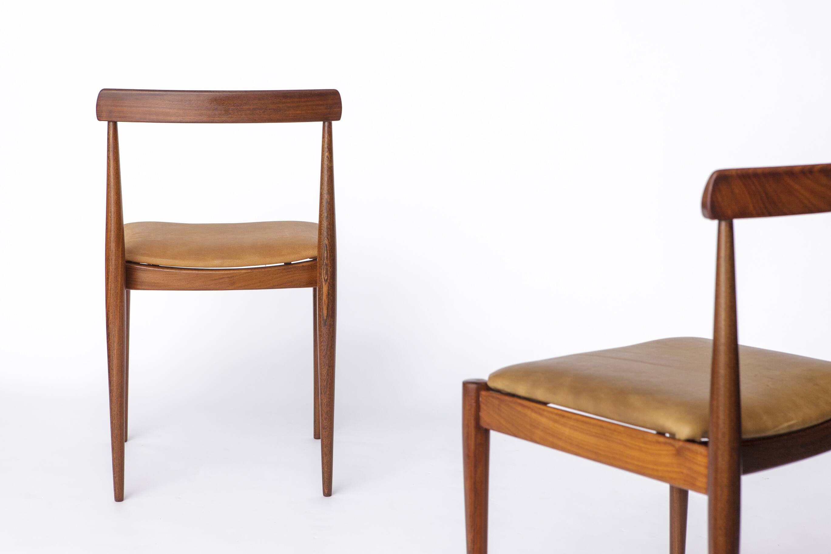 Pair Vintage Danish Rosewood Dining Chairs, 1960s Mid-Century Modern