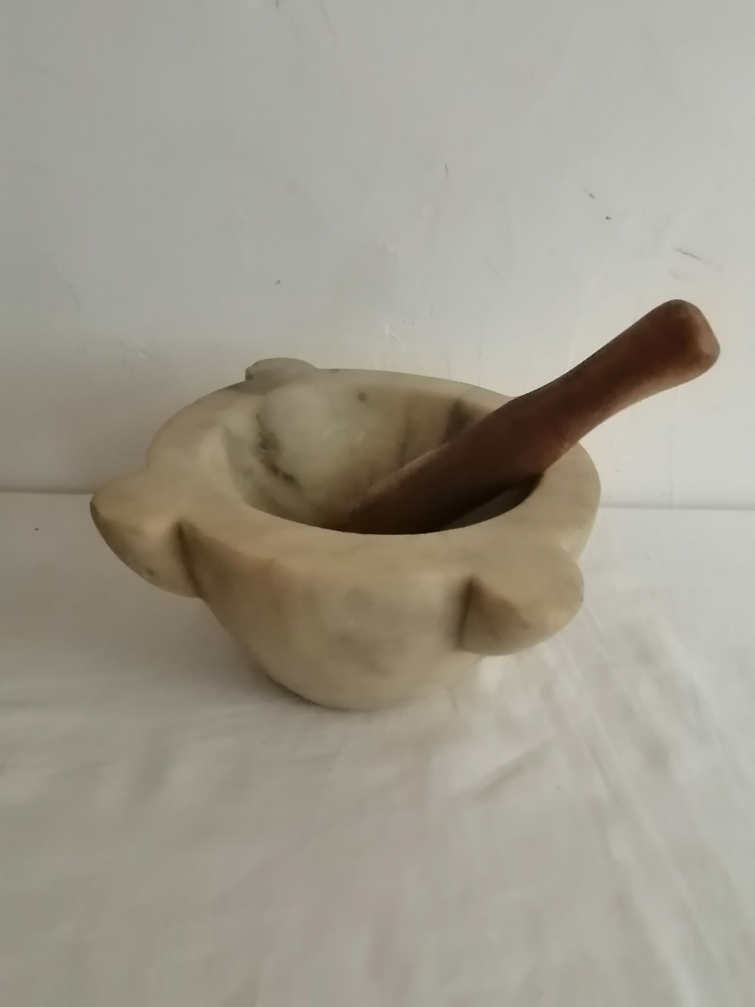 Marble mortar and olive pestle