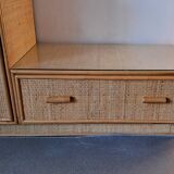 Commode en rotin Vintage 1960/70.