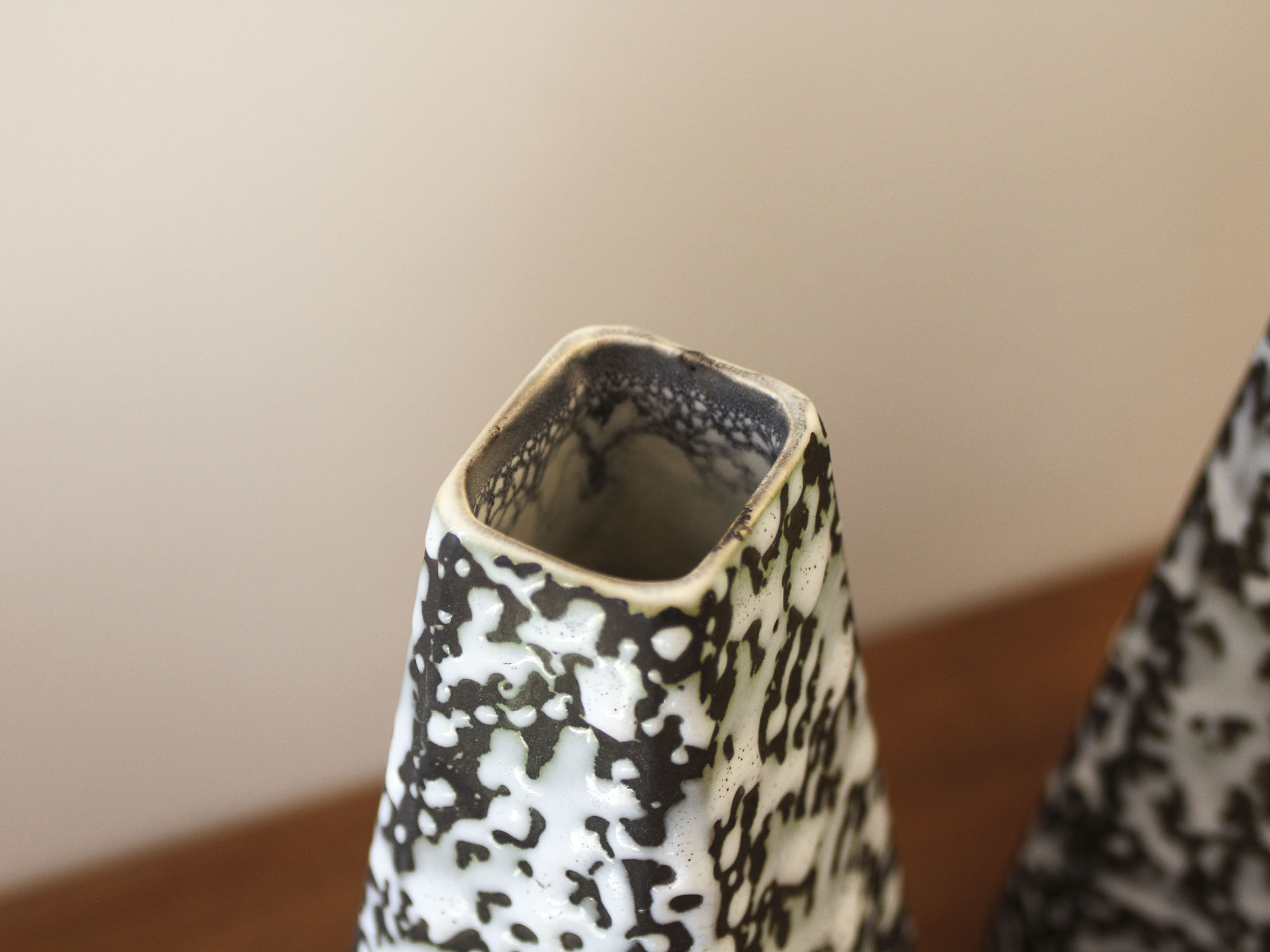 Pair of vases De Bruyn Fives Lille black and white