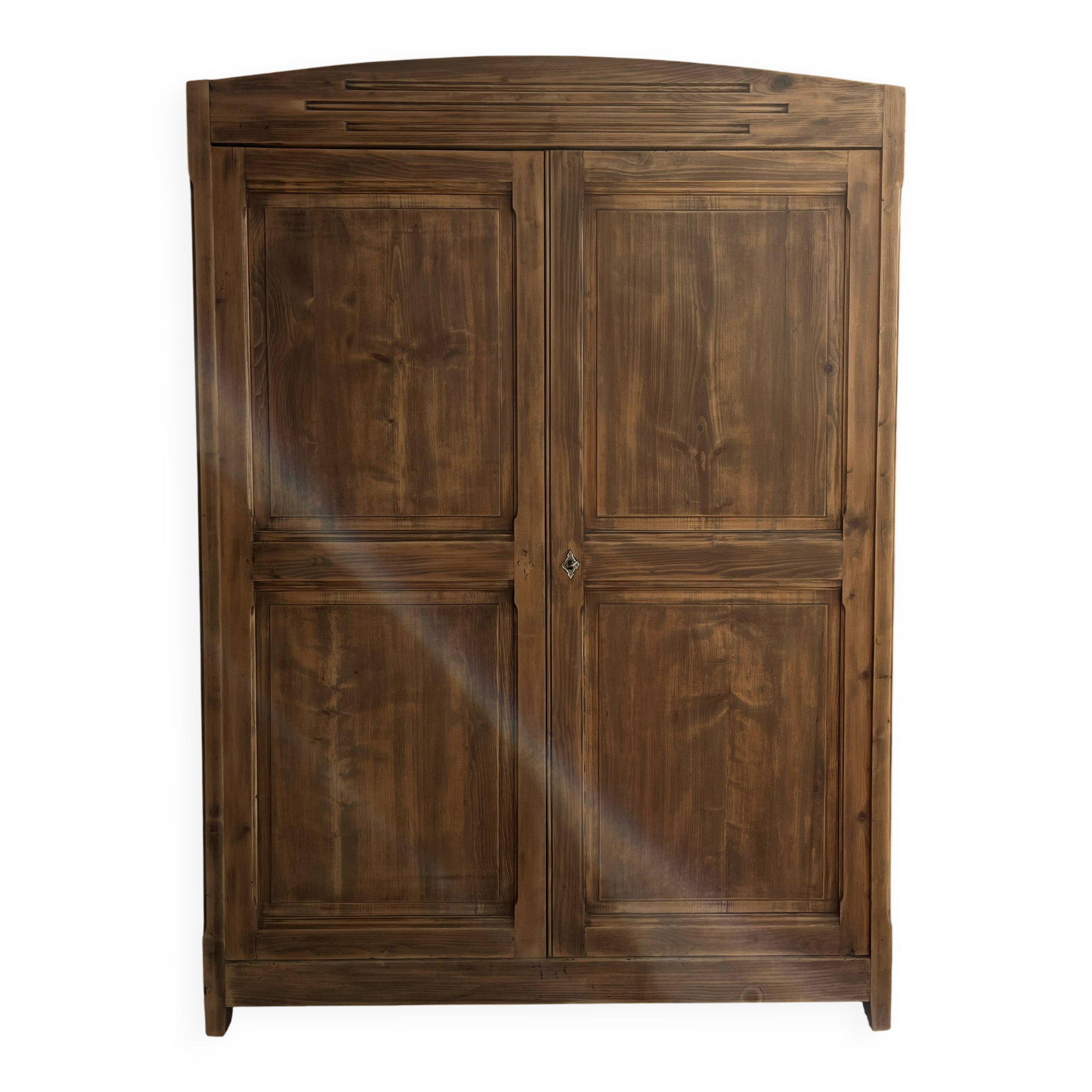 Large antique pine wardrobe