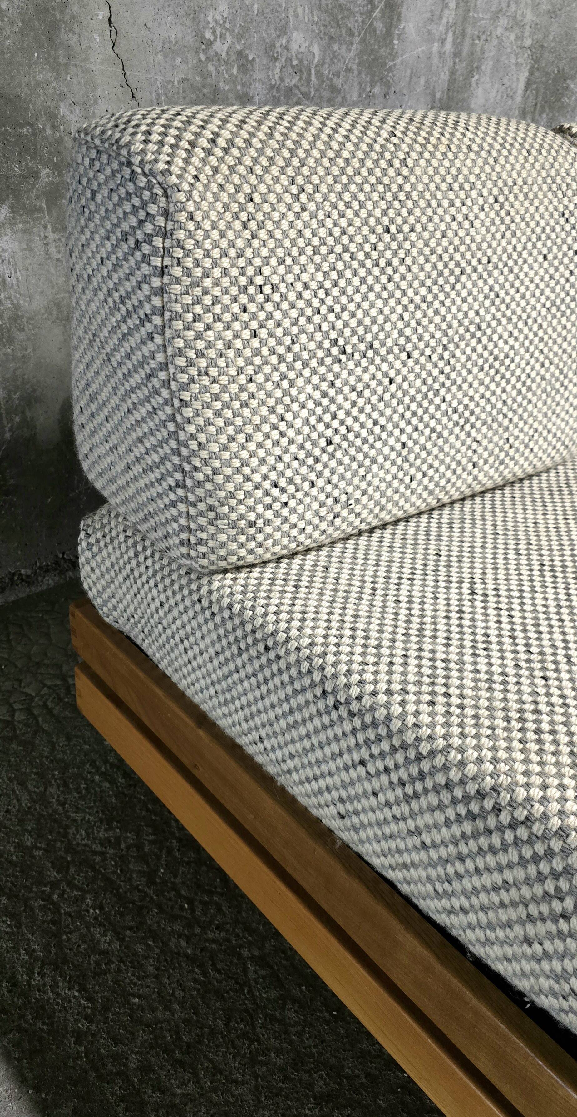 Sofa - daybed and armchair by Maison Regain 60/70 in vintage elm