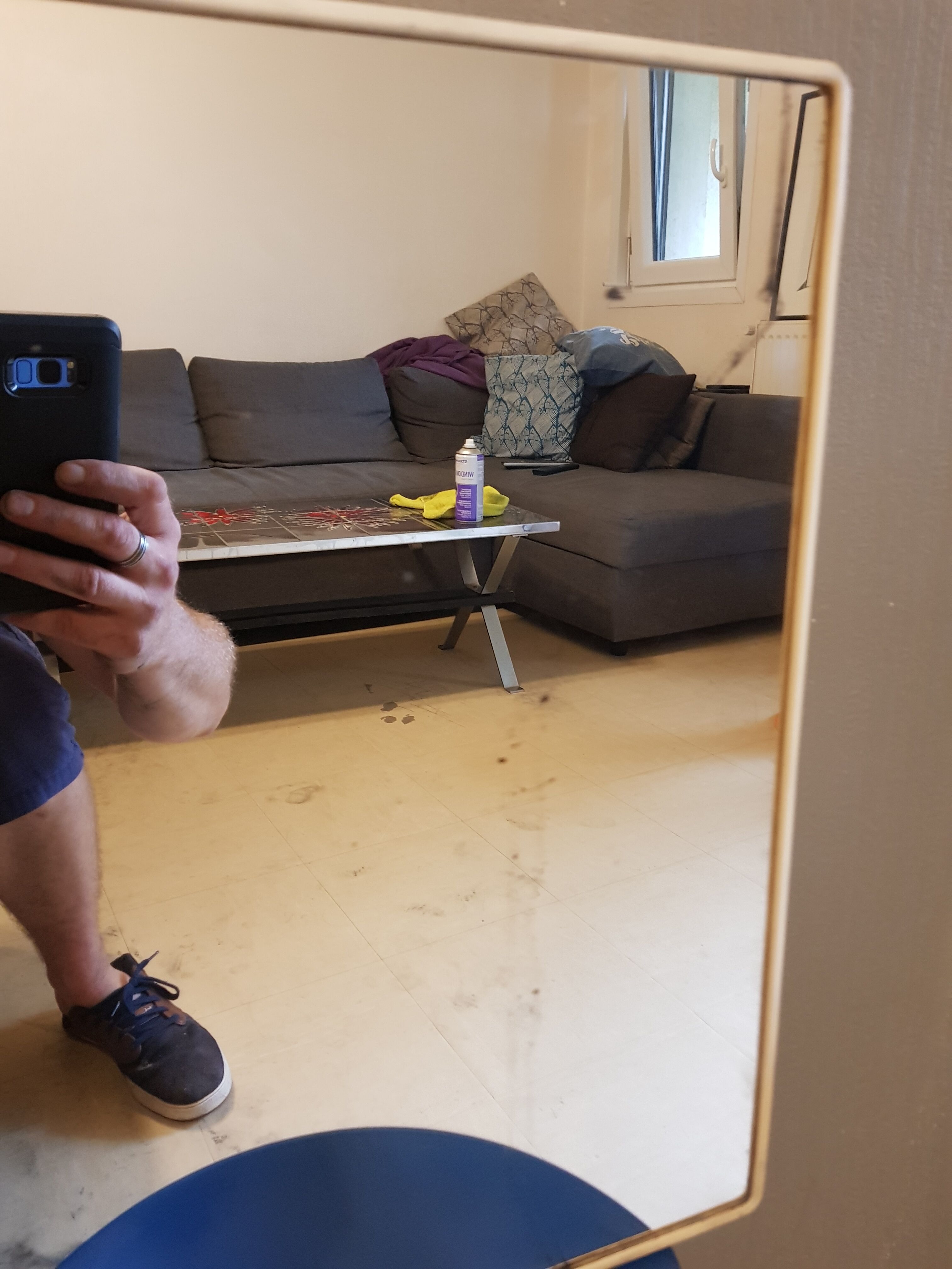 Vintage wax metal medicine cabinet.