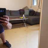 Vintage wax metal medicine cabinet.