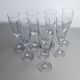 Set of 10 Clear Glass Wine/Champagne Glasses with Swirled Stem - Vintage Italian 1980s Crystal