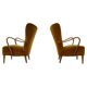 Modern Scandinavian Art Deco lounge chairs in velvet from the 1940s.